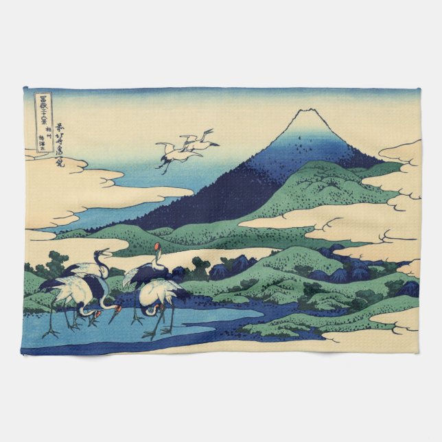 Katsushika Hokusai - Umegawa i Sagamiprovinsen Kökshandduk (Horisontell)