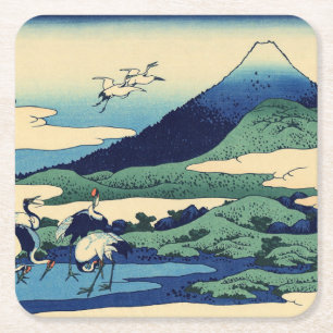 Katsushika Hokusai - Umegawa i Sagamiprovinsen Underlägg Papper Kvadrat