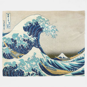 Katsushika Hokusai - Underbara vågen av Kanagawa Fleecefilt