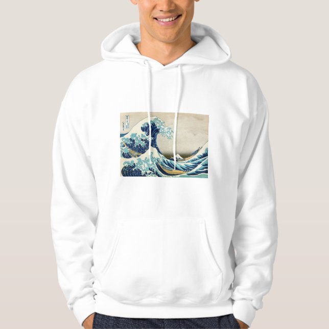 Katsushika Hokusai - Underbara vågen av Kanagawa Hoodie (Framsida)