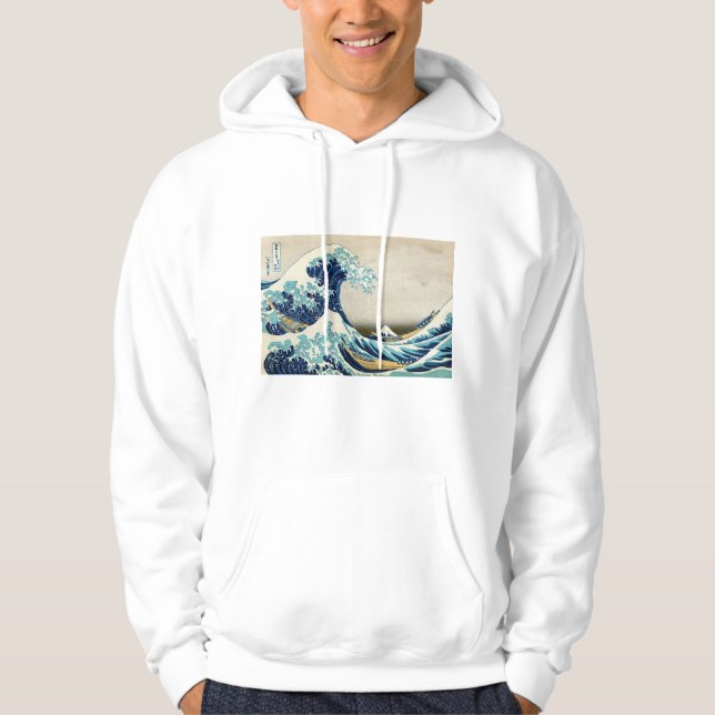Katsushika Hokusai - Underbara vågen av Kanagawa Hoodie (Framsida)