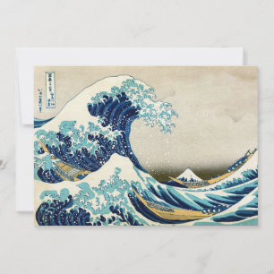 Katsushika Hokusai - Underbara vågen av Kanagawa Inbjudningar