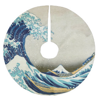 Katsushika Hokusai - Underbara vågen av Kanagawa Julgransmatta Borstad Polyester