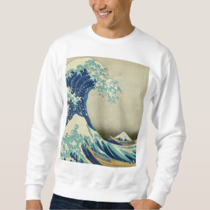 Katsushika Hokusai - Underbara vågen av Kanagawa Lång Ärmad Tröja