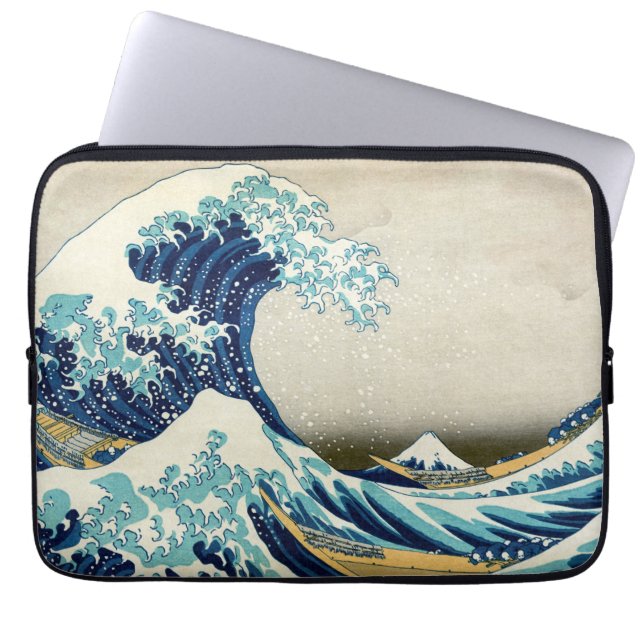 Katsushika Hokusai - Underbara vågen av Kanagawa Laptop Fodral (Framsidan)