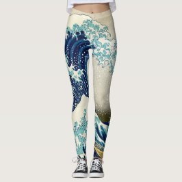 Katsushika Hokusai - Underbara vågen av Kanagawa Leggings