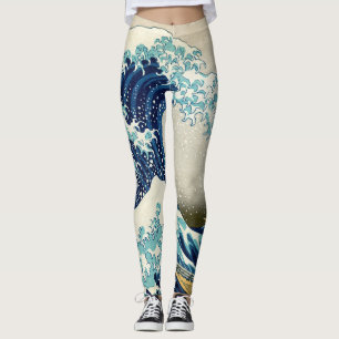 Katsushika Hokusai - Underbara vågen av Kanagawa Leggings