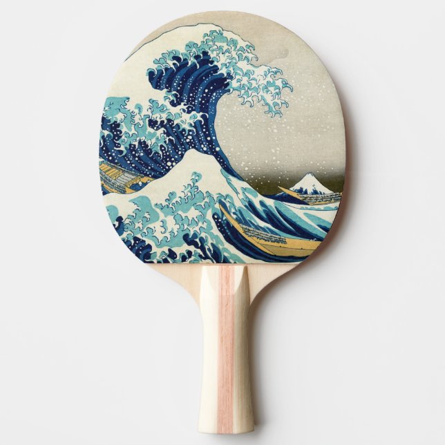 Katsushika Hokusai - Underbara vågen av Kanagawa Pingisracket (Framsidan)