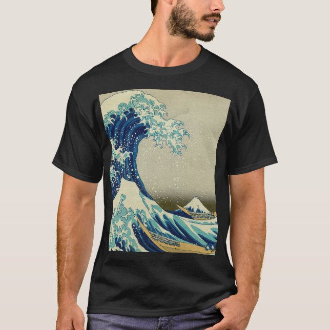 Katsushika Hokusai - Underbara vågen av Kanagawa T Shirt (Framsida)