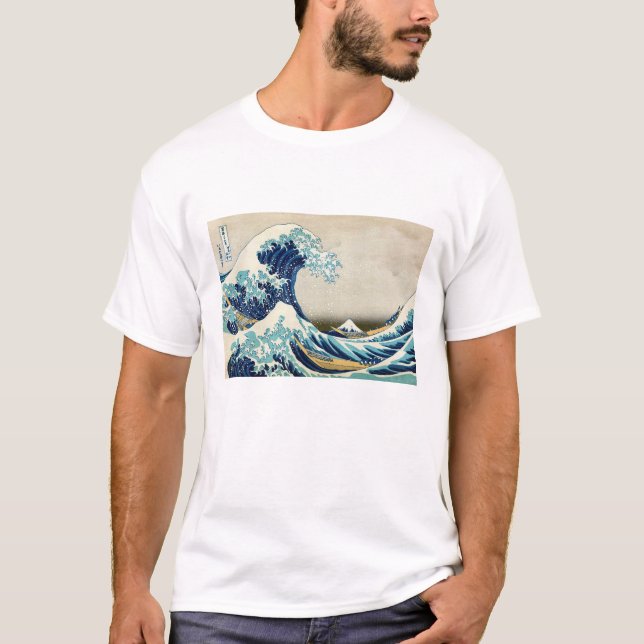Katsushika Hokusai - Underbara vågen av Kanagawa T Shirt (Framsida)