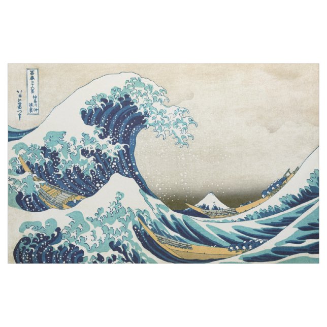 Katsushika Hokusai - Underbara vågen av Kanagawa Tyg (Yard)