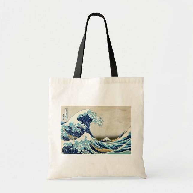 Katsushika Hokusai - Underbara vågen av Kanagawa Tygkasse (Framsidan)