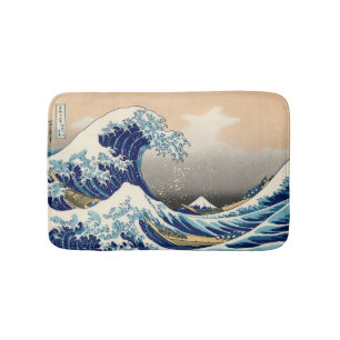 KATSUSHIKA HOKUSAI - Underbaren vinkar av Kanagawa Badrumsmatta
