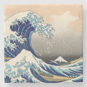 KATSUSHIKA HOKUSAI - Underbaren vinkar av Kanagawa Stenunderlägg