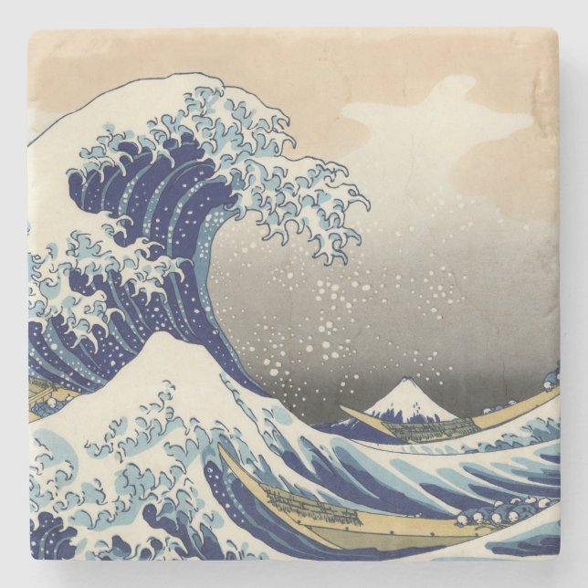 KATSUSHIKA HOKUSAI - Underbaren vinkar av Kanagawa Stenunderlägg (Framsidan)