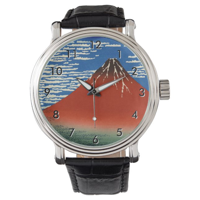 Katsushika Hokusai - Vind för Bra, klarmorgon Armbandsur (Framsida)
