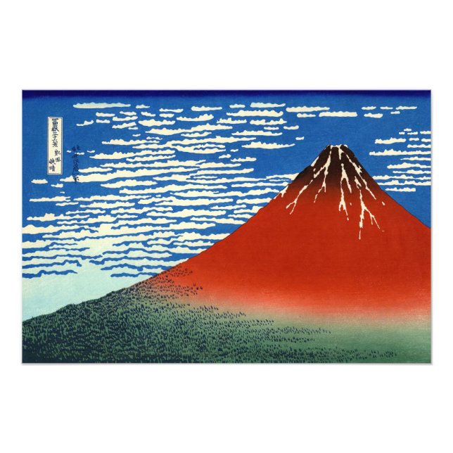 Katsushika Hokusai - Vind för Bra, klarmorgon Fototryck (Framsidan)