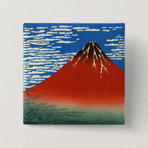 Katsushika Hokusai - Vind för Bra, klarmorgon Knapp