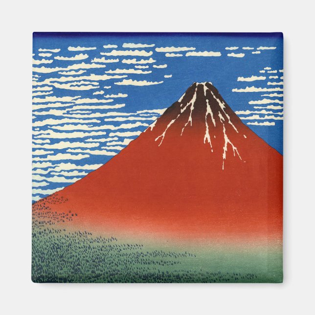 Katsushika Hokusai - Vind för Bra, klarmorgon Magnet (Framsidan)