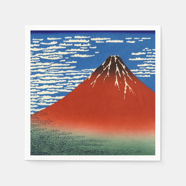 Katsushika Hokusai - Vind för Bra, klarmorgon Pappersservett (Framsidan)