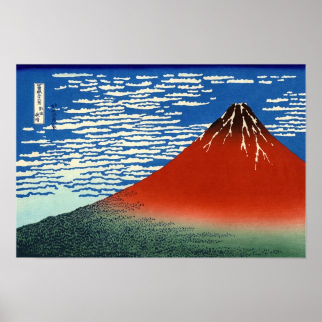 Katsushika Hokusai - Vind för Bra, klarmorgon Poster (Framsidan)