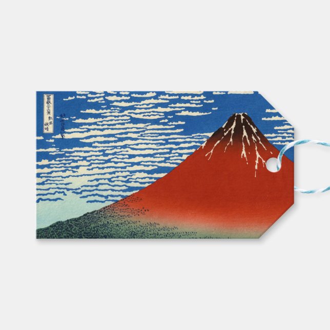 Katsushika Hokusai - Vind för Bra, klarmorgon Presentetikett (Framsidan (Horisontell))