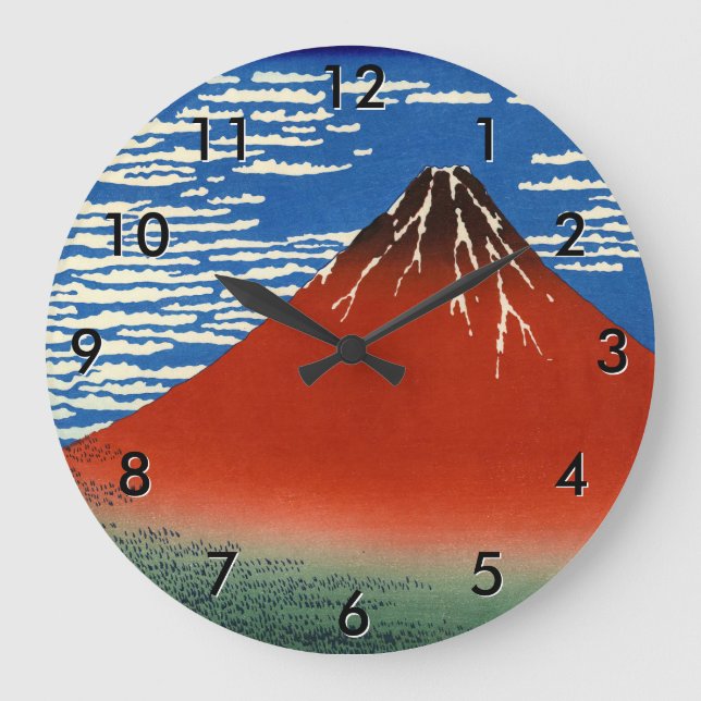 Katsushika Hokusai - Vind för Bra, klarmorgon Stor Klocka (Framsida)