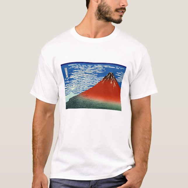 Katsushika Hokusai - Vind för Bra, klarmorgon T Shirt (Framsida)
