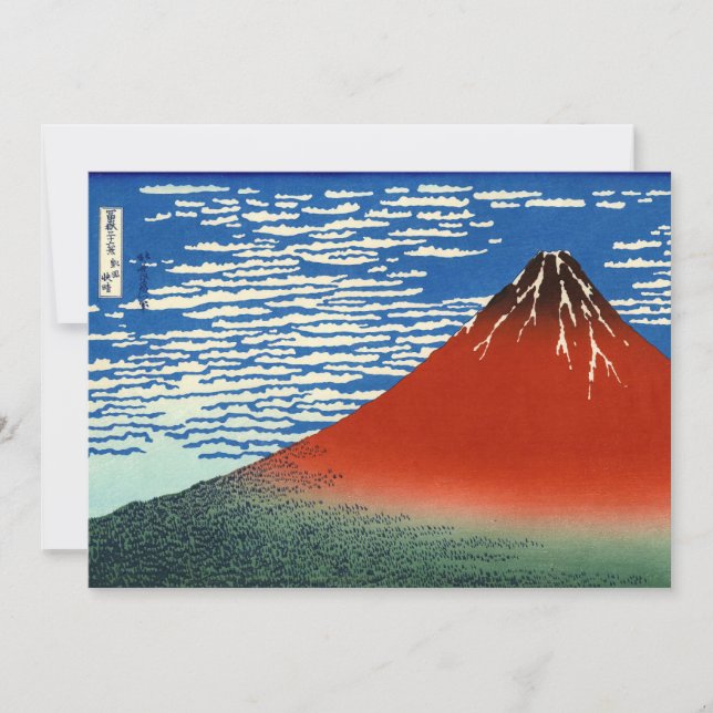 Katsushika Hokusai - Vind för Bra, klarmorgon Tack Kort (Framsida)