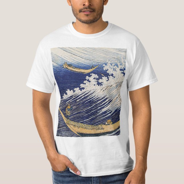 Katsushika Hokusai. Vinkara oceanen T Shirt (Framsida)