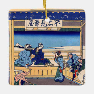 Katsushika Hokusai-Yoshida på Tokaido Julgransprydnad Keramik