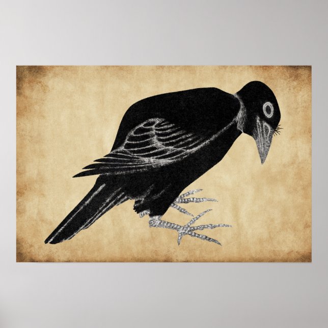 Katsushika Hokusais Kråka 1814 Poster (Framsidan)