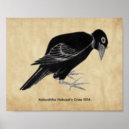 Katsushika Hokusais kråka 1814 Poster