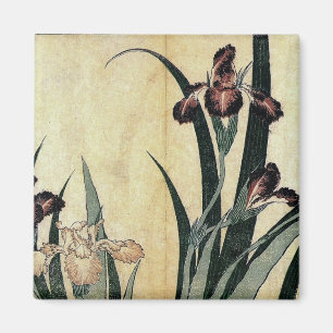 Katsushika Hokusai's Ukiyo-e Woodcut Print: Irises Magnet