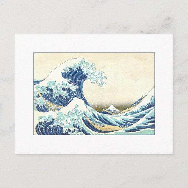 Katsushika Underbar Wave av Kanagawa Postcards Vykort (Framsida)