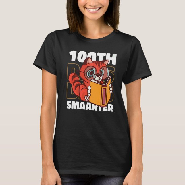 Katt 100 dagar Smarter för skolan T Shirt (Framsida)