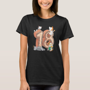 Katt 18-års födelsedagsfest Arton 18 år gammal kit T Shirt