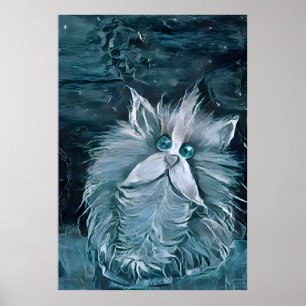 Katt 1 - Stängning vid Kanvastrycket Poster
