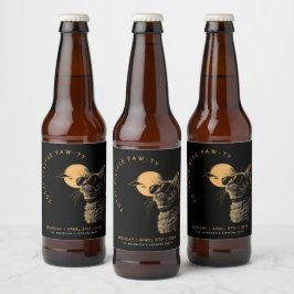 Katt 2024: Totalt Solcellssklipp med Party Invi Ölflaska Etikett