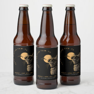 Katt 2024: Totalt Solcellssklipp med Party Invi Ölflaska Etikett