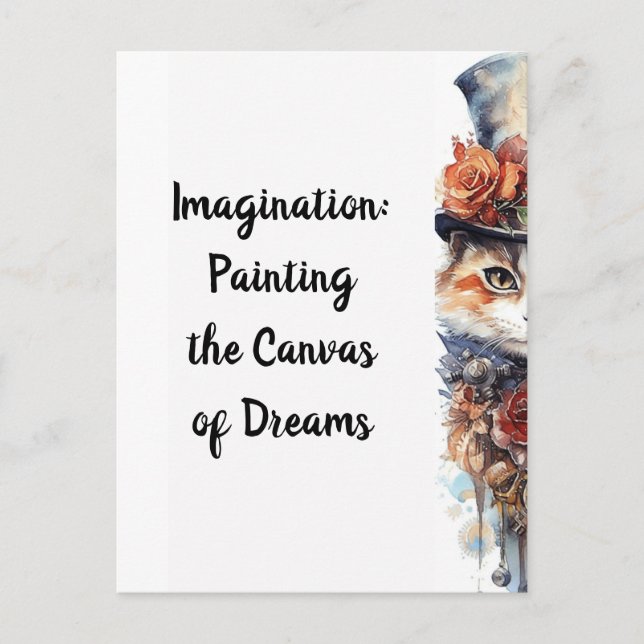 Katt 3 Kitten med ro vattenfärg Vykort (Framsida)