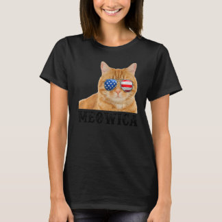Katt 4:e juli Kitten Amerikanska Flagga T Shirt