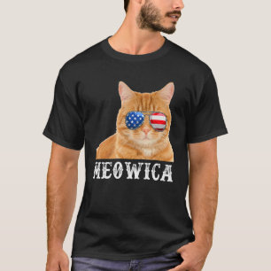 Katt 4:e juli Kitten Merica Förenta staterna Flagg T Shirt