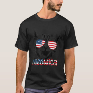 Katt 4:e juli Manar Kvinnor amerikanska USA flagga T Shirt