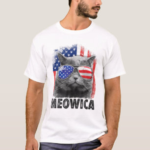 Katt 4:e juli Meowica Merica Manar Women American T Shirt