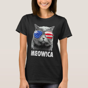 Katt 4:e Juli Merica Gott Självständighetsdag T Shirt