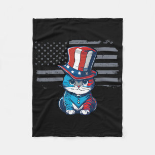 Katt 4:e juli: USA:s Flagga Patriotic American Fleecefilt