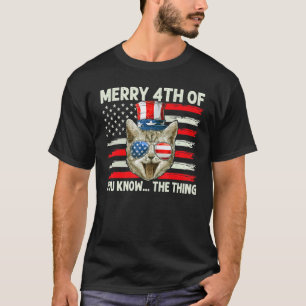 Katt 4 juli Du vet det där amerikanska flagg solgl T Shirt
