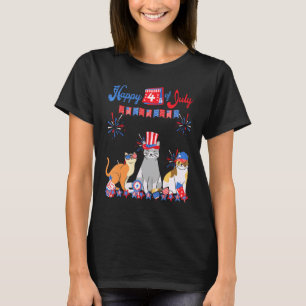 Katt 4 juli katt självständighetsdag t shirt