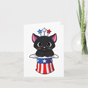 Katt 4 juli Meowica Kitten American Patriotic Kort